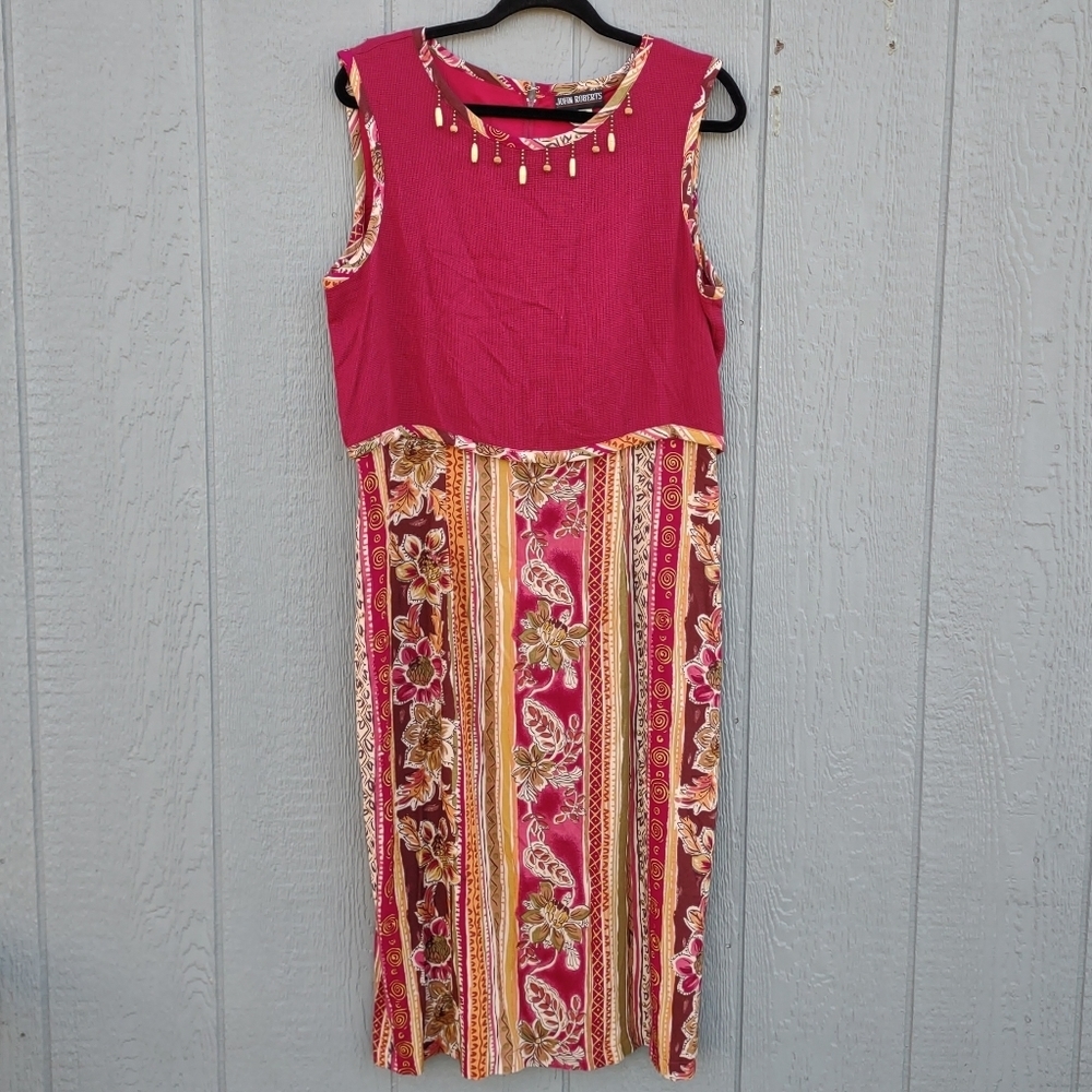 John Roberts Sleeveless‎ Beaded Midi Dress Size 16